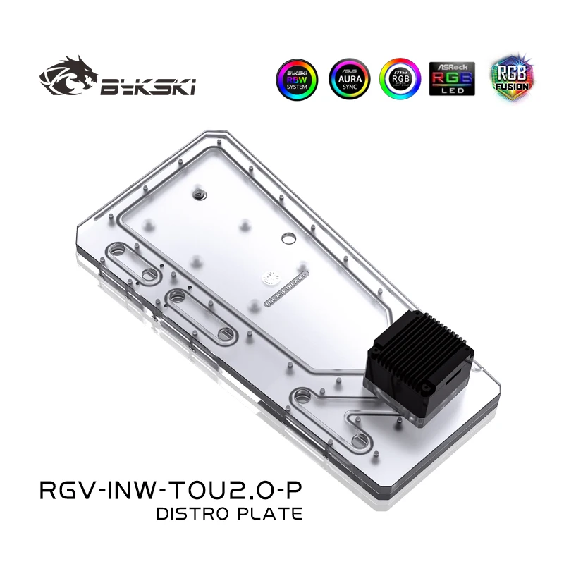 BYKSKI อะคริลิค Water Channel  - Distro Plate Ddc Pump Combo บทวิจารณ์และราคา