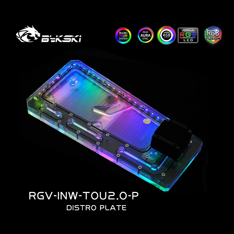 BYKSKI อะคริลิค Water Channel  - Distro Plate Ddc Pump Combo บทวิจารณ์และราคา